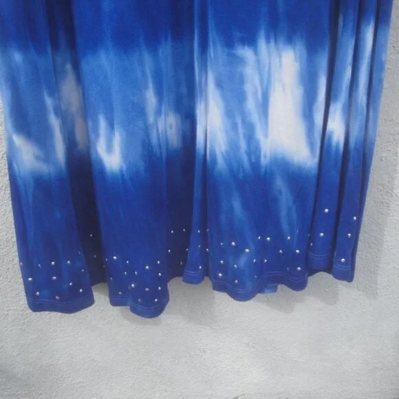 INC International Concepts Dress Skirt Size Small Blue Tie Dye Bohemian - Picture 2 of 4